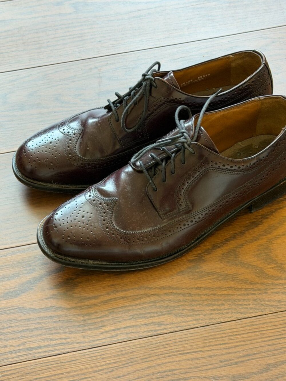 Bostonian Mens 12 Burgundy Leather Longwing Brogue Wingtip Dress Shoes Oxblood
